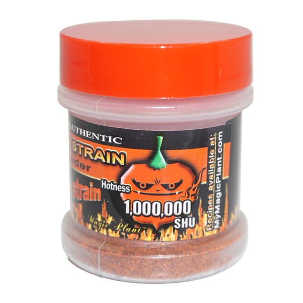 7 Pot Brain Strain Pepper Powder in a Jar - left