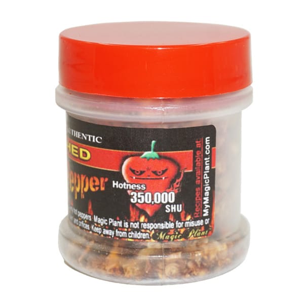 Habanero pepper Flakes in a Jar - left