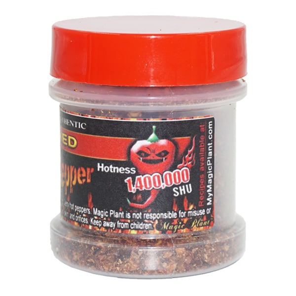 Scorpion Pepper Flakes in a Jar - left